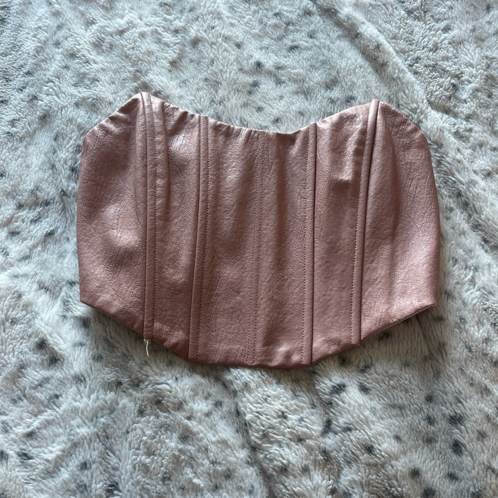 white fox pink corset top